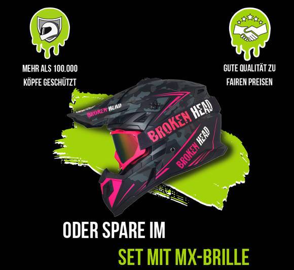 Broken Head Motocrosshelm mit passender MX-Brille